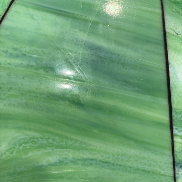 Stained Glass Lampshades & Metal Tree Overlays Tiffany Style Slag - Picture 9 of 12